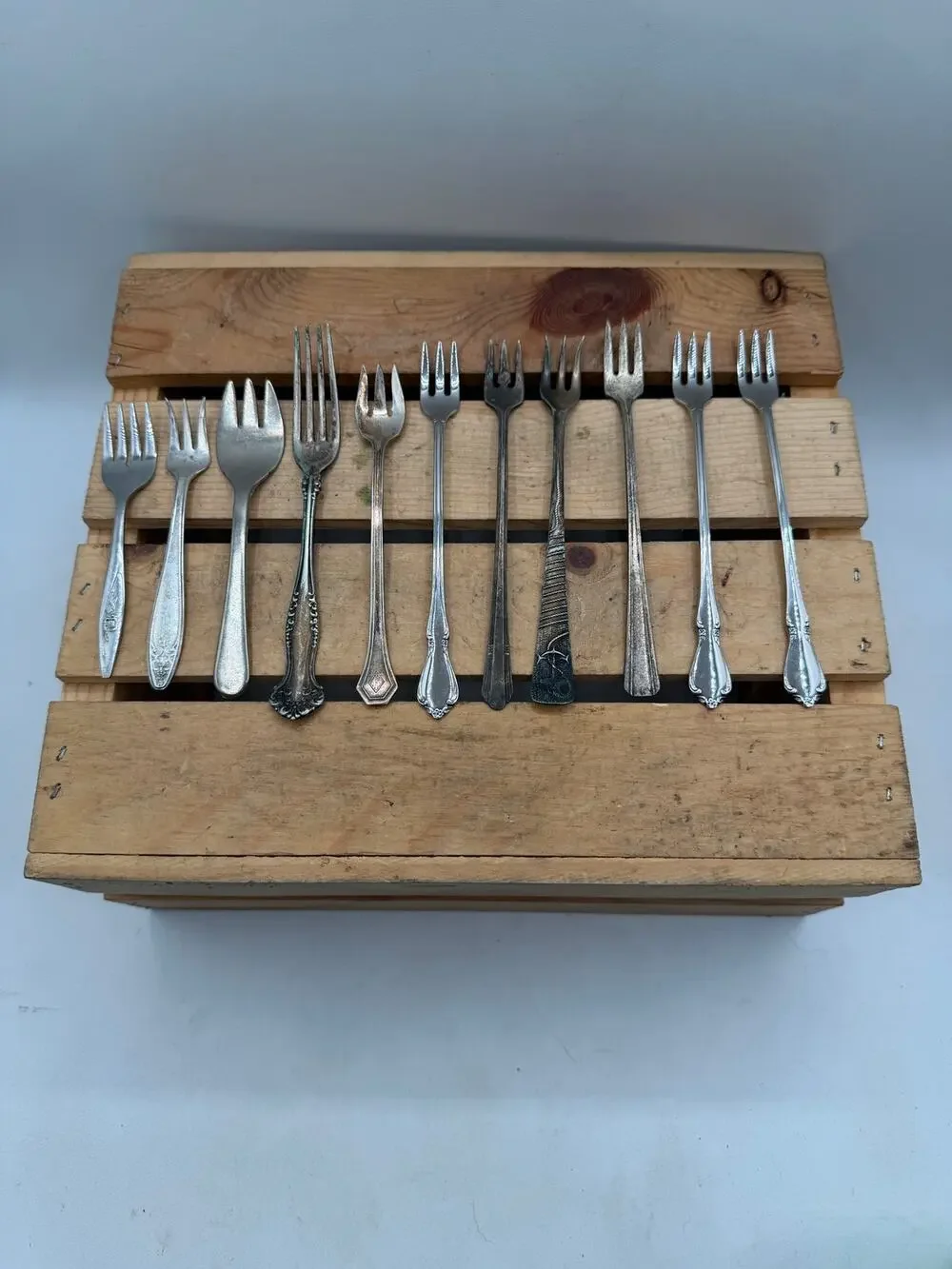 Vintage Silverplate & Stainless Cocktail & Seafood Forks – Mixed Lot of 11